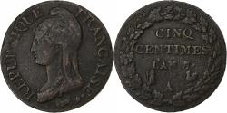 World Coins - France, 5 Centimes, Dupré, AN 7/5, Paris, Copper, , Gadoury:126