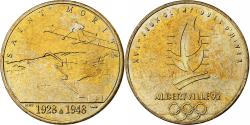 World Coins - France, Token, XVIème JO d'Albertville, Saint Moritz, 1992, Copper-Nickel Gilt