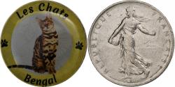 World Coins - France, Token, Les Chats - Bengal, Nickel,