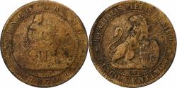 World Coins - Spain, Provisional Government, 5 Centimos, 1870, Barcelona, Bronze,