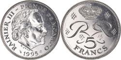 World Coins - Coin, Monaco, Rainier III, 5 Francs, 1995, BU, , Copper-nickel, KM:150