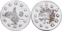 World Coins - Turkey, Abdul Hamid II, Kurus, 1884, Istanbul, Silver,