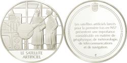 World Coins - France, Medal, Le satellite artificiel, Sciences & Technologies,