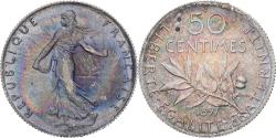 World Coins - France, 50 Centimes, Semeuse, 1897, Paris, Silver,