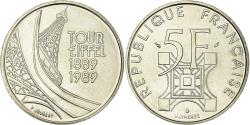 World Coins - Coin, France, Tour Eiffel, 5 Francs, 1989, Paris, , Nickel, KM:968