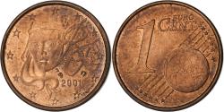 World Coins - France, Euro Cent, 2001, Paris, Copper Plated Steel,