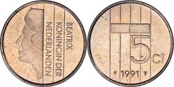 World Coins - Netherlands, 5 Cents, 1991