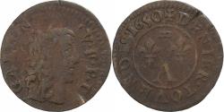 World Coins - Principality of Dombes, Gaston d'Orléans, Denier Tournois, 1650, Trévoux