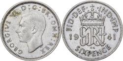 World Coins - Great Britain, George VI, 6 Pence, 1941, Copper-nickel, , KM:862