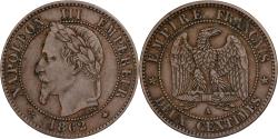 World Coins - France, Napoleon III, 2 Centimes, Napoléon III, 1862, Paris, Bronze,