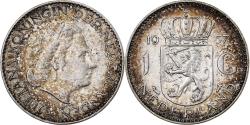 World Coins - Netherlands, Juliana, Gulden, 1957, Utrecht, Silver,