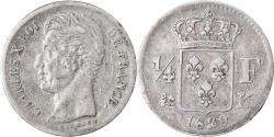 World Coins - Coin, France, Charles X, 1/4 Franc, 1829, Bordeaux, VF(30-35), Silver, KM:722.7