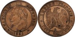 World Coins - France, Napoleon III, 2 Centimes, 1861, Bordeaux, Bronze,