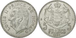 World Coins - Coin, Monaco, Louis II, 5 Francs, 1945, Poissy, , Aluminum, KM:122