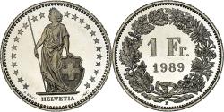 World Coins - Coin, Switzerland, Franc, 1989, Bern, BE, , Cupronickel, KM:24a.3