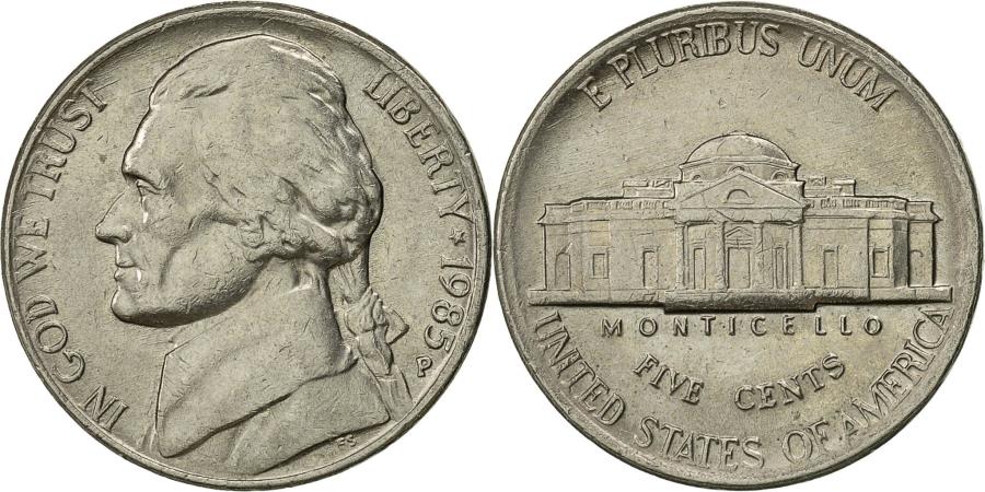 United States, Jefferson Nickel, 5 Cents, 1985, U.S. Mint, Philadelphia