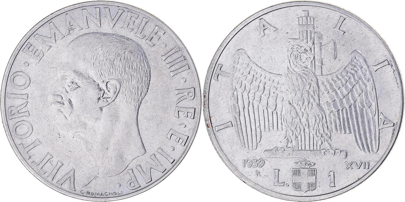 Coin, Italy, Lira, 1939, Rome, , Acmonital (austénitique