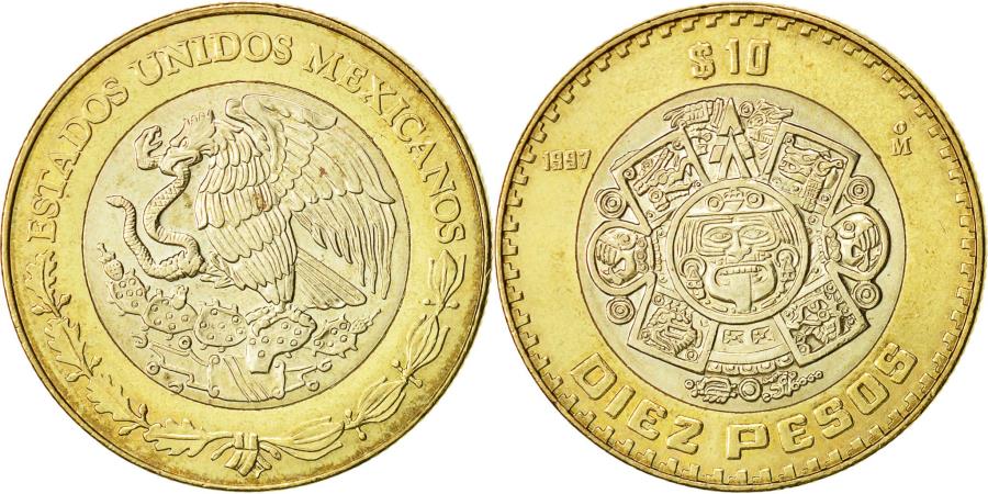 Mexico, 10 Pesos, 1997, Mexico City, , Bi-Metallic, KM:616 | North ...