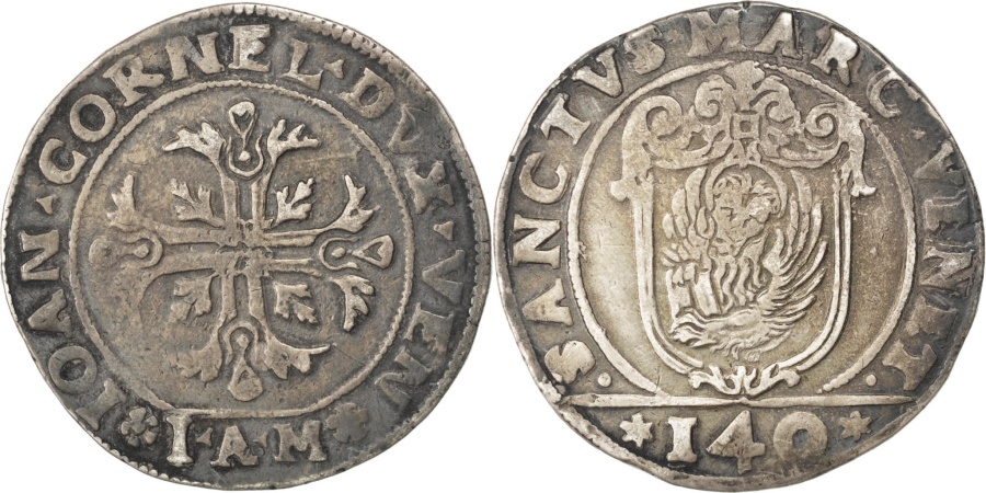 ITALIAN STATES, Scudo, 140 Soldi, 1627, Venezia, KM #143, , Silver,