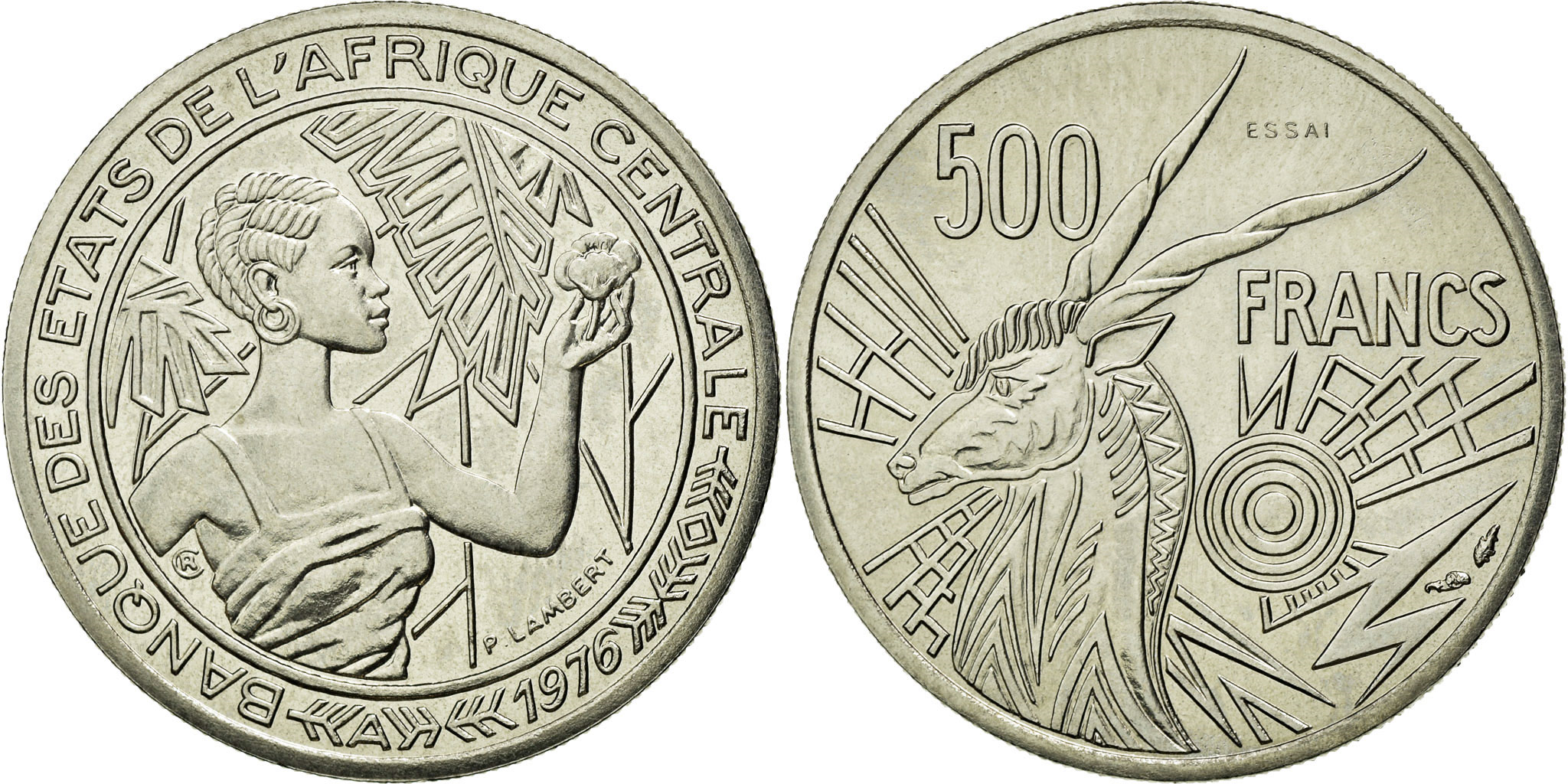 Coin, Central African States, 500 Francs, 1976, Paris, , Nickel, KM:E9