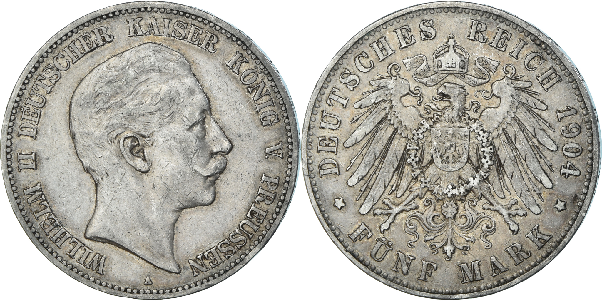 Coin, German States, PRUSSIA, Wilhelm II, 5 Mark, 1904, Berlin,