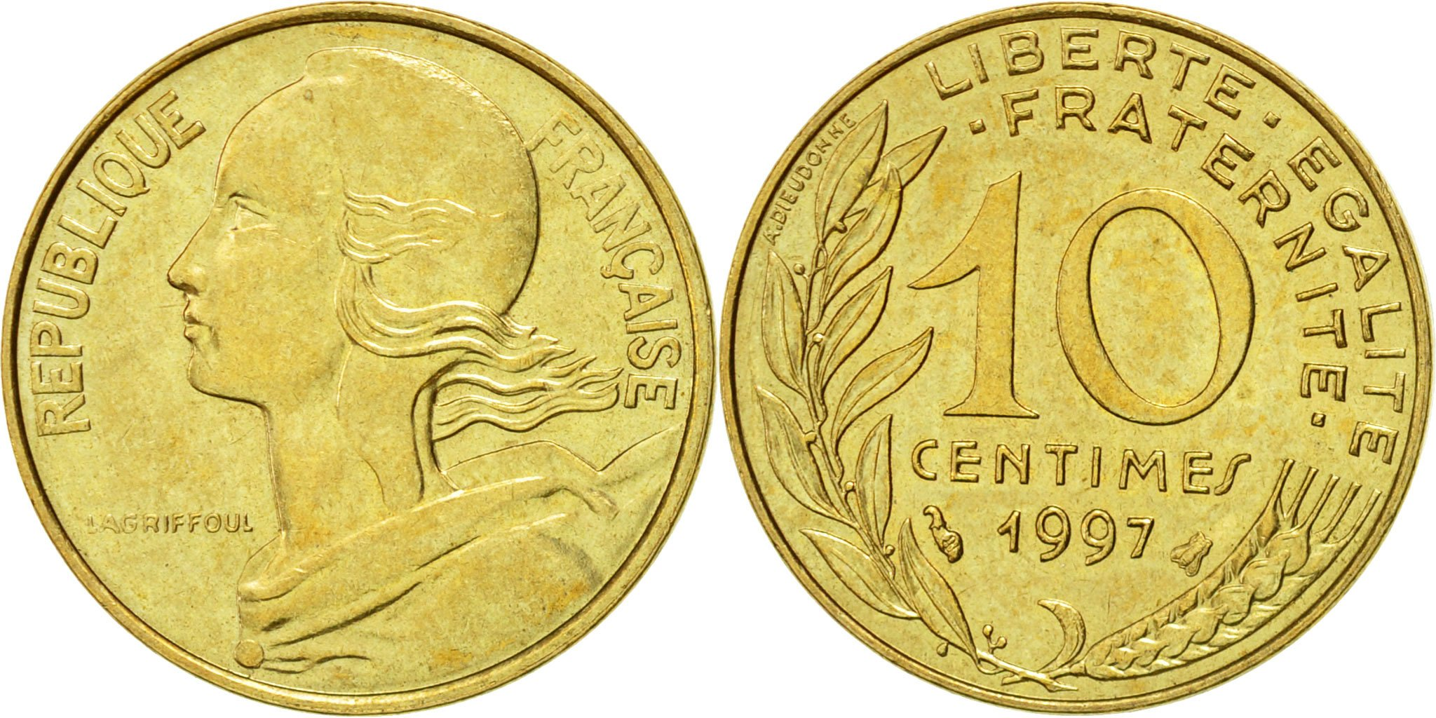 Coin, France, Marianne, 10 Centimes, 1997, Paris, , Aluminum-Bronze