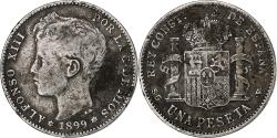 World Coins - Spain, Alfonso XIII, Peseta, 1899, Valencia, Silver, , KM:706