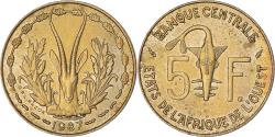 World Coins - Coin, West African States, 5 Francs, 1987