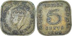 World Coins - Coin, Ceylon, 5 Cents, 1944