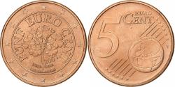 World Coins - Austria, 5 Euro Cent, 2007, Vienna, Copper Plated Steel,