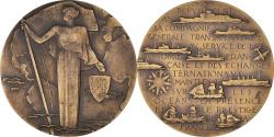 World Coins - France, Medal, Centenaire de la Compagnie générale transatlantique, Shipping