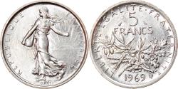 World Coins - Coin, France, Semeuse, 5 Francs, 1969, Paris, , Silver, KM:926
