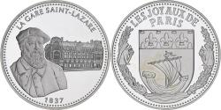 World Coins - France, Medal, Les Joyaux de Paris, La Gare Saint-Lazare, Silver,