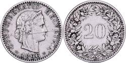 World Coins - Switzerland, 20 Rappen, 1896, Bern, Nickel, , KM:29