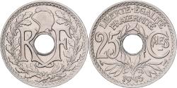 World Coins - France, 25 Centimes, Lindauer, 1915, Paris, Souligné, Nickel,