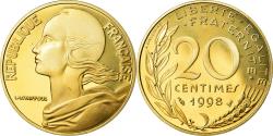 World Coins - Coin, France, Marianne, 20 Centimes, 1998, Paris, Proof,