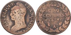 World Coins - Coin, France, Dupré, 5 Centimes, AN 7, Paris, , Copper, Gadoury:126