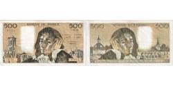 World Coins - France, 500 Francs, Pascal, 1977-11-03, H.78, VF(30-35)