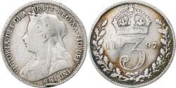 World Coins - Great Britain, Victoria, 3 Pence, 1897, Silver, , KM:777