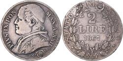 World Coins - Coin, ITALIAN STATES, PAPAL STATES, Pius IX, 2 Lire, 1867, Rome,