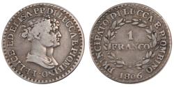 World Coins - Coin, ITALIAN STATES, LUCCA, Franco, 1806, , Silver, KM:23