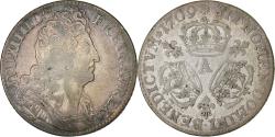 World Coins - France, Louis XIV, 1/4 Ecu aux 3 couronnes, 1709, Paris, Silver,