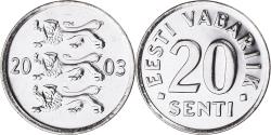 World Coins - Coin, Estonia, 20 Senti, 2003, no mint, , Nickel plated steel, KM:23a