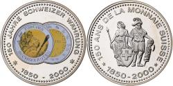 World Coins - Switzerland, Medal, 150 Ans de la Monnaie Suisse, 5 FRANCS, 2000, Copper-nickel