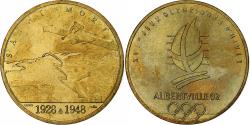 World Coins - France, Token, XVIème JO d'Albertville, Saint Moritz, 1992, Copper-Nickel Gilt