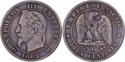 World Coins - France, Napoleon III, 2 Centimes, 1962, Bordeaux, Bronze,
