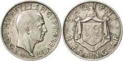 World Coins - Coin, Albania, Zog I, Frang Ar, 1935, Rome, , Silver, KM:16