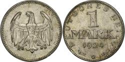 World Coins - GERMANY, WEIMAR REPUBLIC, Mark, 1924, Karlsruhe, Silver, , KM:42