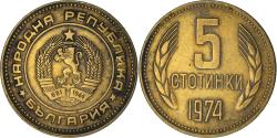 World Coins - Coin, Bulgaria, 5 Stotinki, 1974, , Brass, KM:86