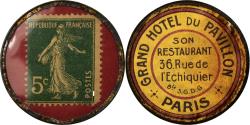 World Coins - Coin, France, Grand hôtel du Pavillon, Paris, 5 Centimes, Timbre-Monnaie
